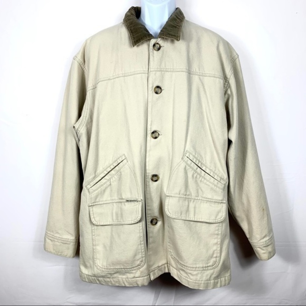 Columbia Unisex Heavy Jacket Beige zipper Sz L